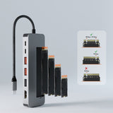 mbeat Elite 9-in-1 USB-C Multiport Hub with Built-in M.2 NVMe SSD Enclosure - Rear View