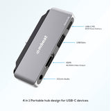mbeat Elite Mini 4-In-1 USB-C Mobile Hub for iPad Pro, USB-C Tablet and Laptop - Side View