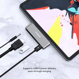 mbeat Elite Mini 4-In-1 USB-C Mobile Hub for iPad Pro, USB-C Tablet and Laptop - Rear View