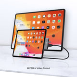 mbeat Elite Mini 4-In-1 USB-C Mobile Hub for iPad Pro, USB-C Tablet and Laptop - Close-Up Angle