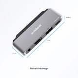 mbeat Elite Mini 4-In-1 USB-C Mobile Hub for iPad Pro, USB-C Tablet and Laptop - Low Angle