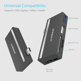 mbeat Essential 5-In-1 USB- C Hub ( USB hub 2.0, 3.0, SD/TF card reader ) - Front View