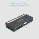 mbeat Essential 5-In-1 USB- C Hub ( USB hub 2.0, 3.0, SD/TF card reader ) - 45-Degree Angle