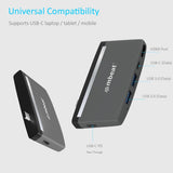 mbeat Essential Pro 5-in-1 USB- C Hub ( 4K HDMI Video, USB-C PD Pass Through Charging, USB 3.0 x 2, USB-C x 1) - Front View