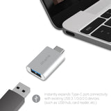 mbeat attache Aluminum USB 3.1/3.0 to USB Type C Adaptor - Front View