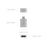 mbeat attache Aluminum USB 3.1/3.0 to USB Type C Adaptor - Rear View