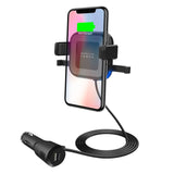 mbeat Gorilla Power 10W Wireless Car Charger With 2.4A USB Charging, Air Vent Clip & Windshield Stand - Front View