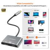 mbeat Tough Link USB-C to DP&HDMI Dual 4K/60Hz MST Adapter - Space Grey - 45-Degree Angle