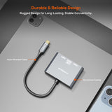 mbeat Tough Link USB-C to DP&HDMI Dual 4K/60Hz MST Adapter - Space Grey - Rear View