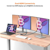 mbeat Tough Link USB-C to Dual 4K/60Hz HDMI MST Adapter - Space Grey - Front View