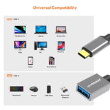 mbeat Tough Link USB-C to USB 3.0 Adapter with Cable - Space Grey - 45-Degree Angle