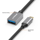 mbeat Tough Link USB-C to USB 3.0 Adapter with Cable - Space Grey - Rear View