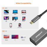 mbeat Elite USB-C to VGA Adapter- Space Grey - Rear View
