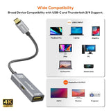 mbeat Tough Link USB-C to DP Adapter with 100W PD - Space Grey - 45-Degree Angle