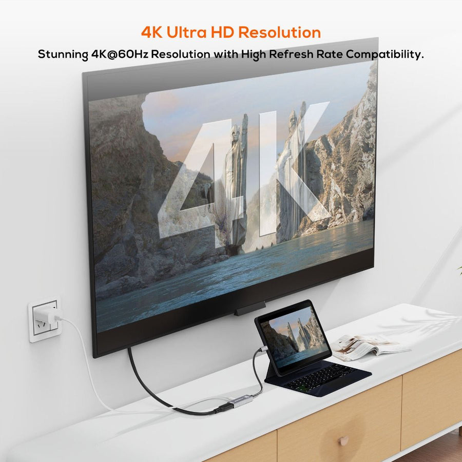mbeat Tough Link USB-C to HDMI Adapter with 100W PD - Space Grey