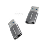 mbeat Elite USB 3.0 (Male) to USB-C (Female) Adapter - Space Grey - 45-Degree Angle