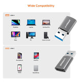 mbeat Elite USB 3.0 (Male) to USB-C (Female) Adapter - Space Grey - Rear View