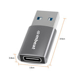mbeat Elite USB 3.0 (Male) to USB-C (Female) Adapter - Space Grey - Close-Up Angle