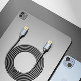 mbeat Tough Link 1.8m 16K DP to DP Cable - Space Grey - 45-Degree Angle