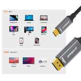 mbeat Tough Link 8K 1.8m USB-C to DisplayPort Cable - Top-Down View