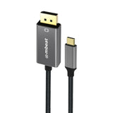 mbeat Tough Link 1.8m 4K USB-C to Display Port Cable - Space Grey - Front View