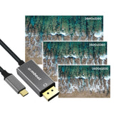 mbeat Tough Link 1.8m 4K USB-C to Display Port Cable - Space Grey - 45-Degree Angle