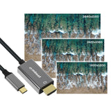 mbeat Tough Link 1.8m 4K USB-C to HDMI Cable - Space Grey - 45-Degree Angle