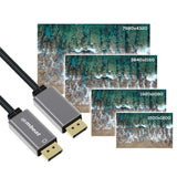 mbeat Tough Link 1.8m Display Port Cable v1.4 - Space Grey - 45-Degree Angle