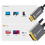 mbeat Tough Link 1.8m DisplayPort to DVI-D Cable - Side View