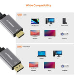 mbeat Tough Link 1.8m 4K/60Hz Display Port to HDMI Cable - Space Grey