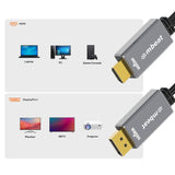mbeat Tough Link 1.8m HDMI to DisplayPort Cable with USB Power - Side View