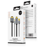 mbeat Tough Link 1.8m HDMI to VGA Cable with USB Power & 3.5mm Audio - 45-Degree Angle