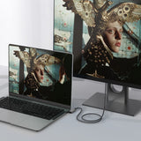 mbeat Tough Link 1.8m L-Shape USB 3.2 Gen2 USB-C Cable - Space Grey - Side View