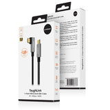 mbeat Tough Link 1.8m L-Shape USB 3.2 Gen2 USB-C Cable - Space Grey - Rear View