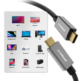 mbeat Tough Link 1m USB 4.0 USB-C Cable - Space Grey - 45-Degree Angle