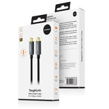 mbeat Tough Link 1m USB 4.0 USB-C Cable - Space Grey - Rear View