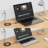 mbeat Tough Link 3m USB & USB-C to RJ45 Ethernet Cable - Space Grey - Side View