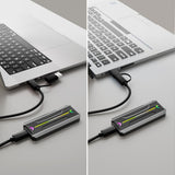mbeat USB-C/A 10Gbps RGB M.2 NVMe & SATA SSD Enclosure - Side View