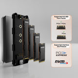 mbeat USB-C/A 10Gbps RGB M.2 NVMe & SATA SSD Enclosure - 45-Degree Angle