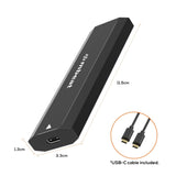 mbeat Elite USB-C to M.2 SSD Enclosure (M-Key, B+M Key) - Matte Black - Close-Up Angle