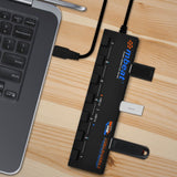 mbeat 7-Port USB 3.0 and USB 2.0 Hub Manager With Switches - Top-Down View