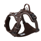 No Pull Harness Brown L - Front View
