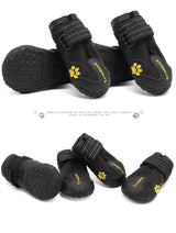 Weatherproof Dog Booties in Black - Size 3 - Front View