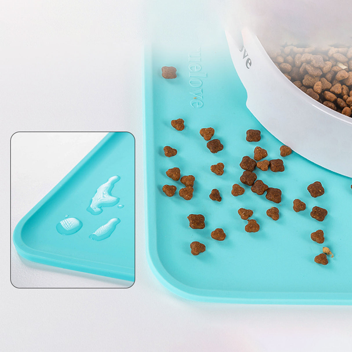 Blue Radiance Silicone Pet Food Mat - Waterproof and Easy to Clean