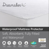 Dreamaker Waterproof Fitted Mattress Protector Single Bed - Side View