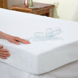 Dreamaker Waterproof Fitted Mattress Protector Single Bed - Front View
