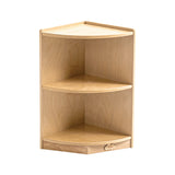 Jooyes Kids 2 Tier Corner Shelf Wooden Storage Cabinet - Front View