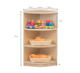 Jooyes Kids 3 Tier Corner Shelf Wooden Storage Cabinet - Side View