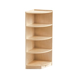 Jooyes Kids 4 Tier Corner Shelf Wooden Storage Cabinet - Front View
