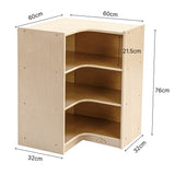 Jooyes Kids 3 Shelf Corner Storage Cabinet - H76cm - Side View
